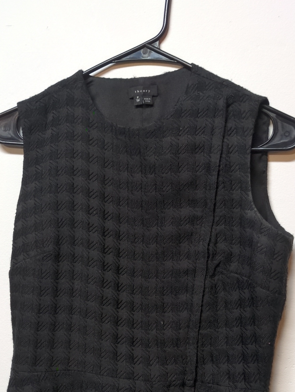Theory Kuvana Country Peplum Top Houndstooth Wool, Size Petite - Picture 3 of 8